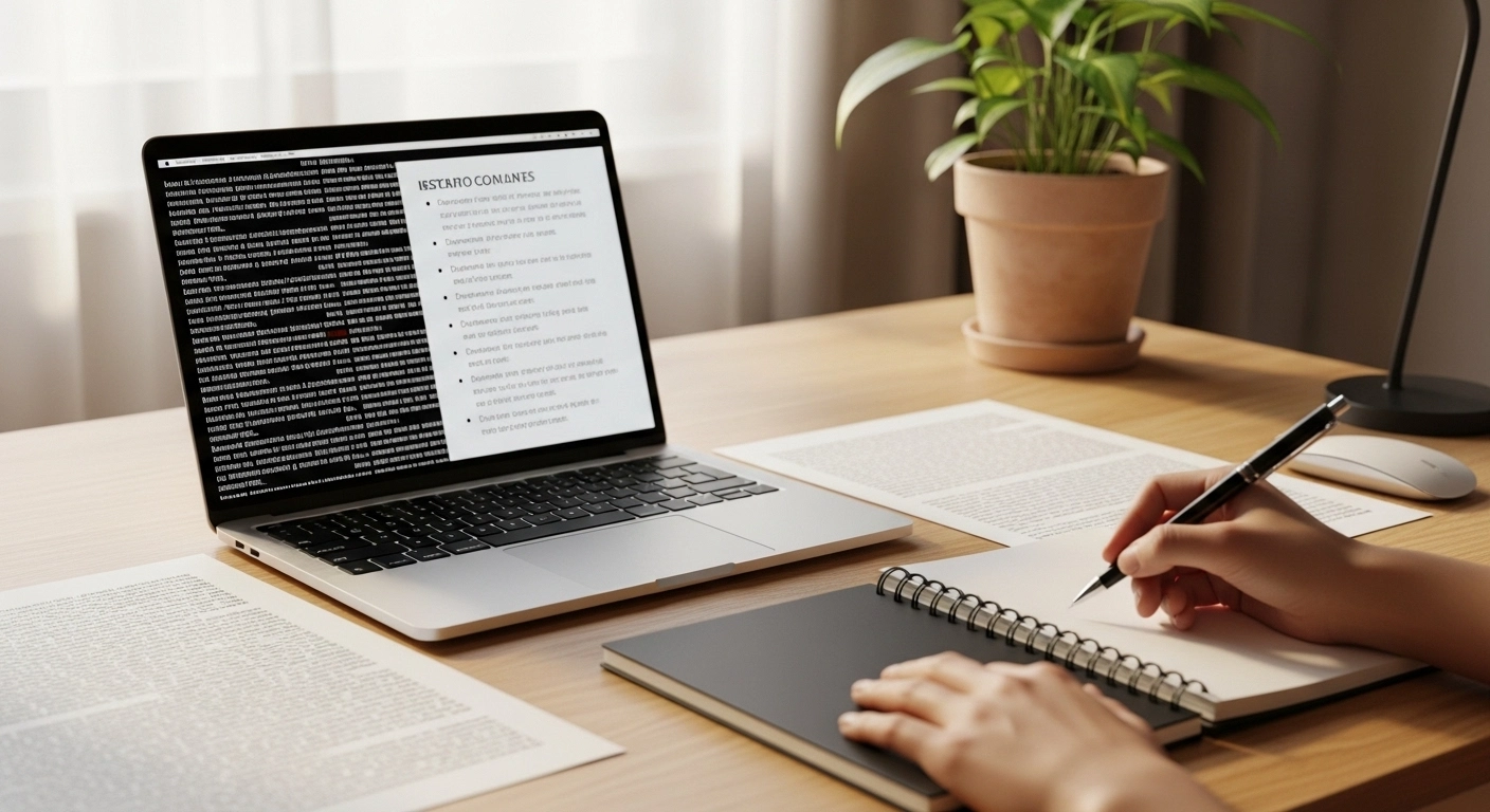 Texto pronto para transformar um texto confuso em tópicos fáceis de entender